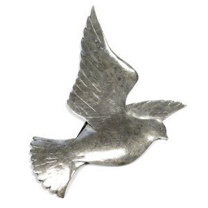 Vintage Large Modernist Bird Brooch Pin SEAMUS GILL 1988 Ireland Sterling Silver